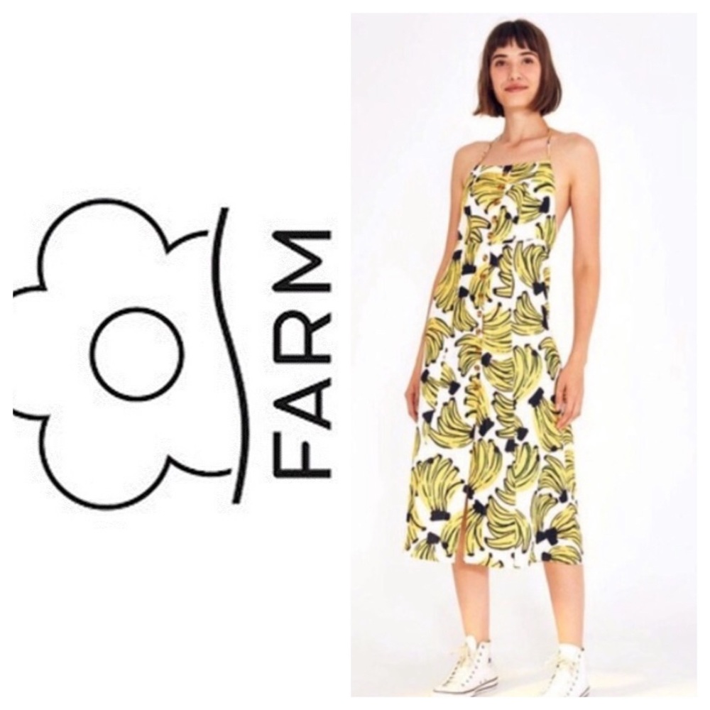 NWT Farm Rio Linen Banana Dress🍌